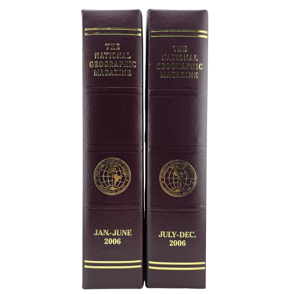 National Geographic Magazine Slipcase Set 2006 Burgundy Good Archival Storage